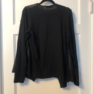Fashion to Figure Sweaters - Fashion 2 Figure Black Leather / Suede Sweater - 1 Fashion to Figure Sweaters - Fashion 2 Figure Black Leather / Suede Sweater - 1